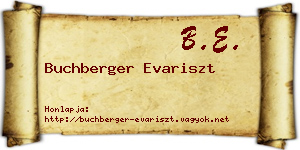 Buchberger Evariszt névjegykártya